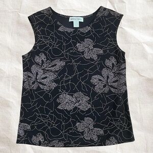 Donna Karan Black Floral Women's Top